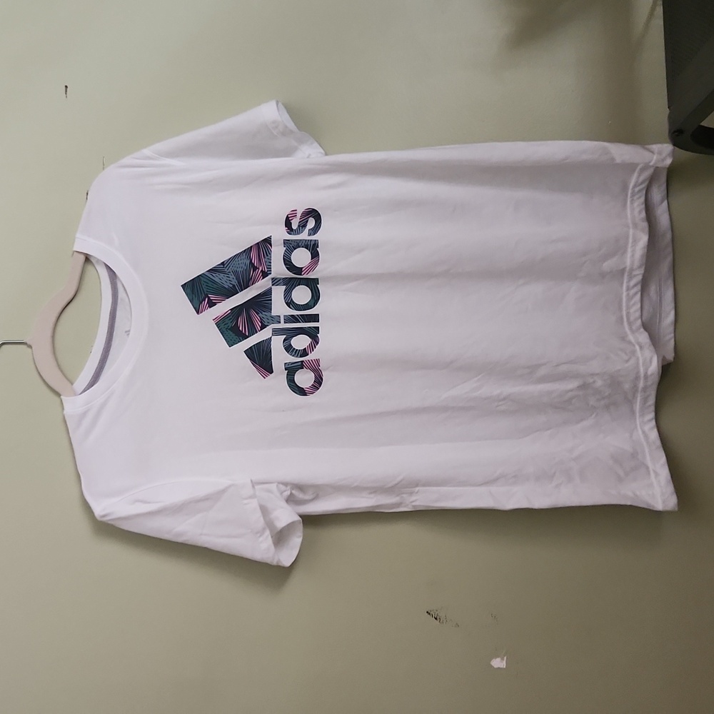 Women's Adidas T-shirt with Tropical Pattern